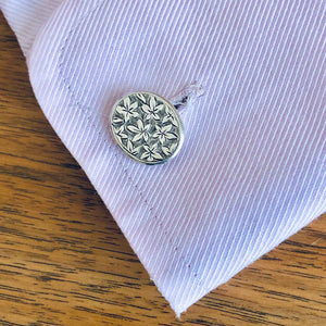 Antique Victorian Engraved Silver Cuff Links. 1885 On the Cuff
