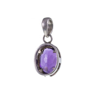 Large Vintage Synthetic Oval Amethyst Pendant