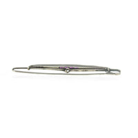German Made Art Deco Silver Purple & Clear Paste Bar Brooch 05