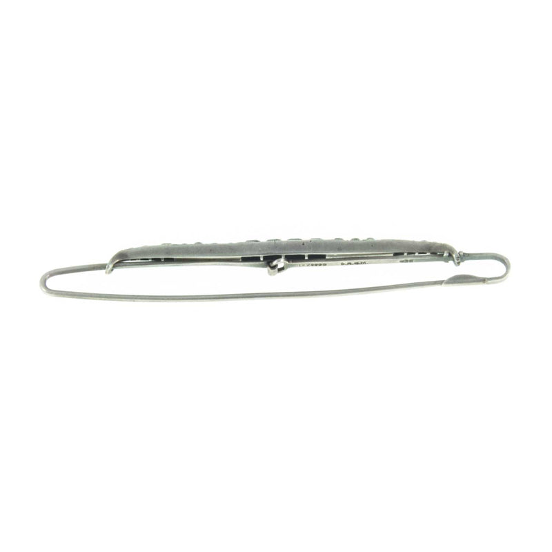 German Made Art Deco Silver Purple & Clear Paste Bar Brooch 06