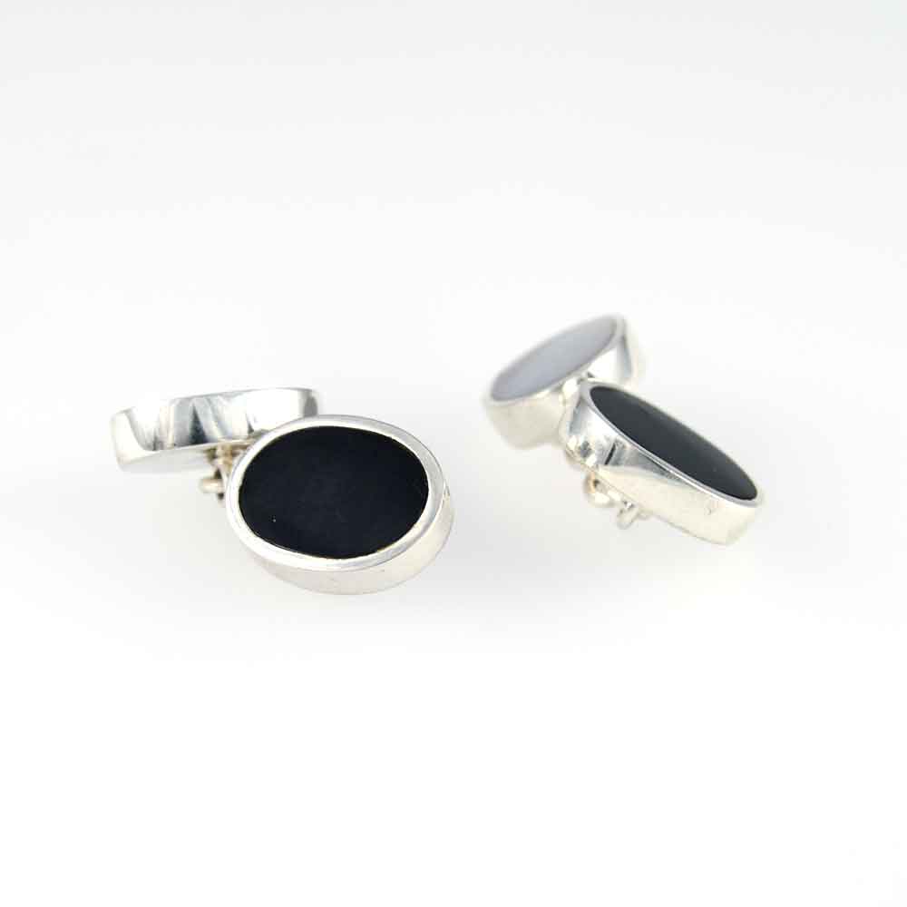 Links of London Heavy Mother of Pearl and Black Onyx Reversible Cufflinks