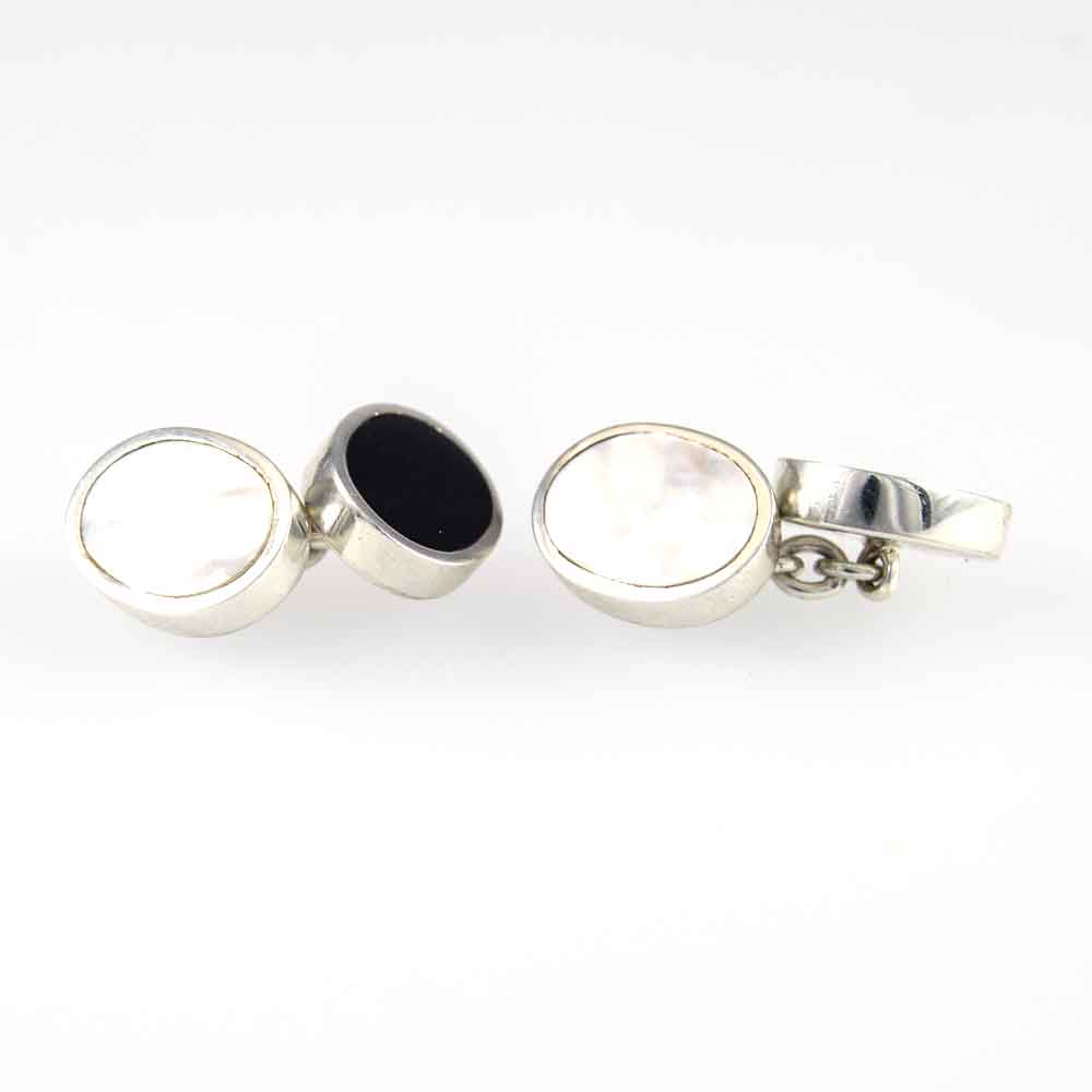 Links of London Heavy Mother of Pearl and Black Onyx Reversible Cufflinks