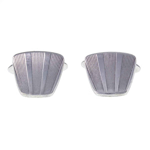 Vintage Silver Art Deco Engraved Cuff-Links . c1930 Face On