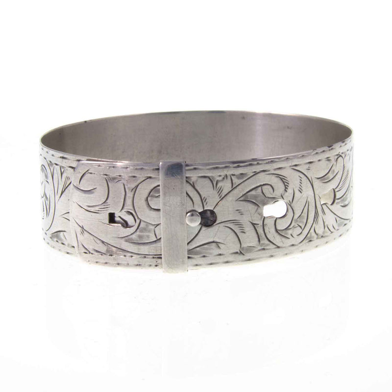 Engraved Sterling Silver 925 Expandable Bangle 001