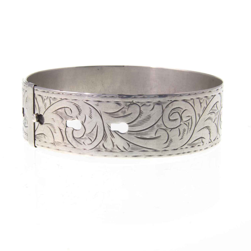 Engraved Sterling Silver 925 Expandable Bangle 003