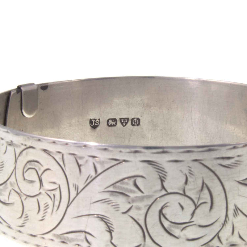Engraved Sterling Silver 925 Expandable Bangle Chester Hallmark