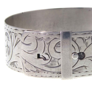 Engraved Sterling Silver 925 Expandable Bangle - Close up