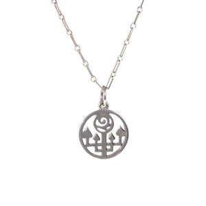 Sterling Silver Pendant & Chain - Charles Rennie Mackintosh Inspired Back