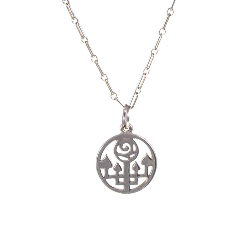 Sterling Silver Pendant & Chain - Charles Rennie Mackintosh Inspired Back