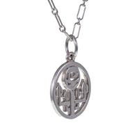 Sterling Silver Pendant & Chain - Charles Rennie Mackintosh Inspired Angle