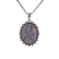 Large Victorian Engraved Silver Oval Locket Face On