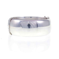 Vintage Sterling Silver Engraved Hinged Bangle - 1957