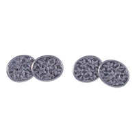 Antique Victorian Engraved Silver Cuff Links. 1885 - Jewelleryhound.com