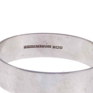 Vintage Sterling Silver Engraved Hinged Solid Bangle - Hallmarked