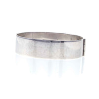 Vintage Sterling Silver Engraved Hinged Solid Bangle - Plain Side