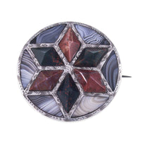 Scottish Agate Antique Silver Brooch