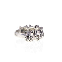 Side Angle of Vintage Silver Cat Ring