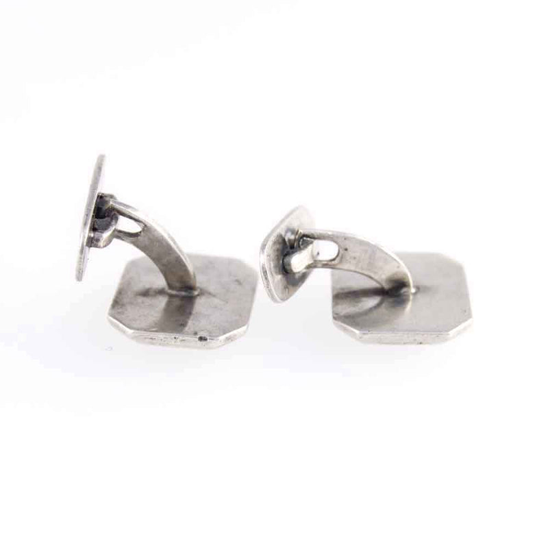 Back of A Pair of Vintage Mother of Pearl Art Deco Men's Cuff Links