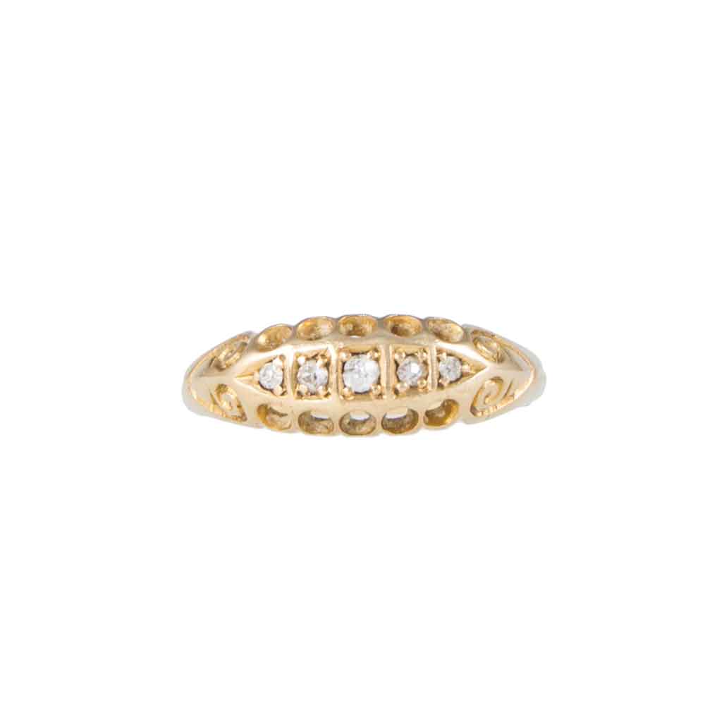 Antique 18ct Yellow Gold 5 Stone Diamond Ring