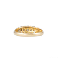 Back View of Antique 18ct Yellow Gold 5 Stone Diamond Ring