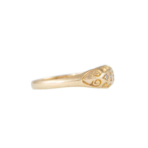 Other Side View of Antique 18ct Yellow Gold 5 Stone Diamond Ring