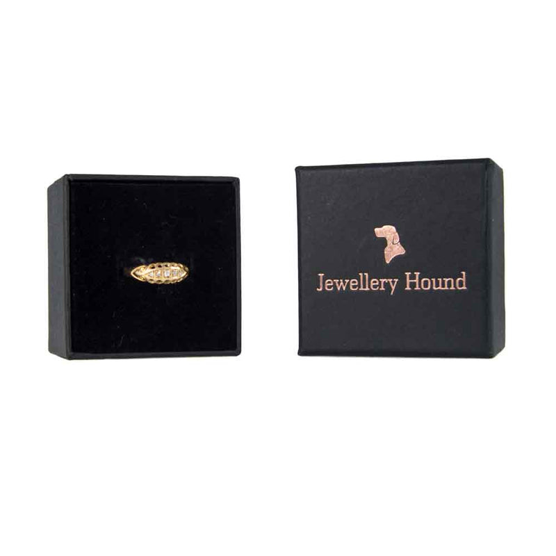 Boxed Antique 18ct Yellow Gold 5 Stone Diamond Ring