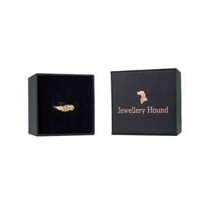 Edwardian 18ct Yellow Gold 5 Stone Diamond Ring Boxed
