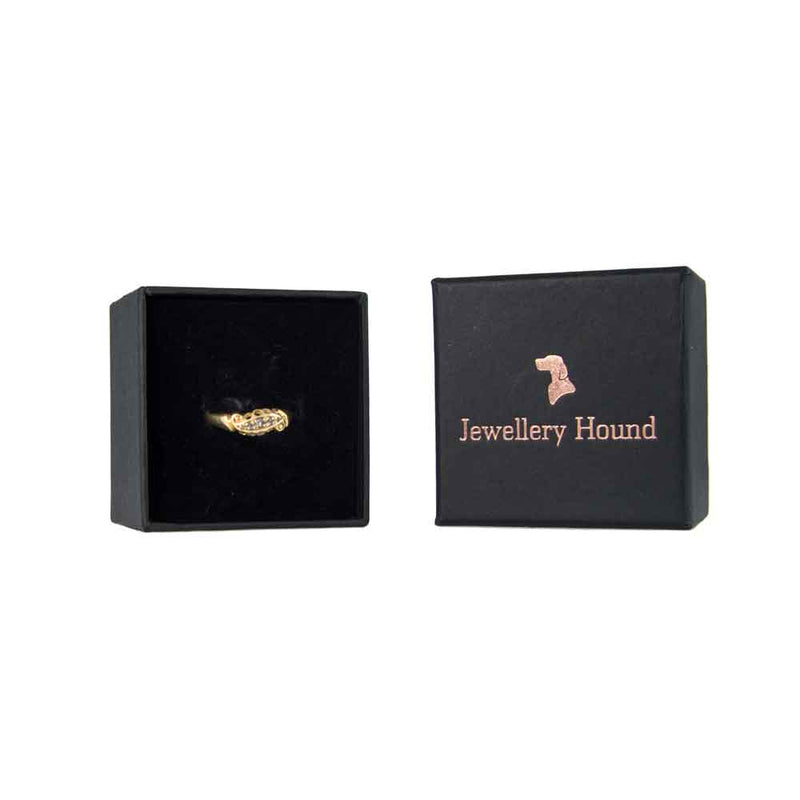 Edwardian 18ct Yellow Gold 5 Stone Diamond Ring Boxed