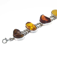 Chunky Vintage Multi Coloured Amber Chain Linked Bracelet 03