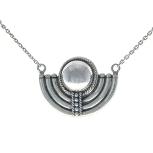 Vintage Art Deco Inspired Silver Necklace 03