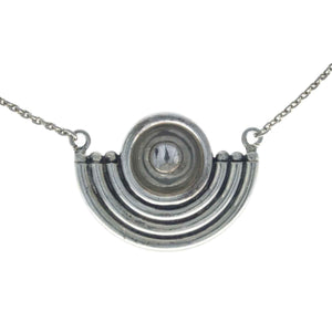 Vintage Art Deco Inspired Silver Necklace 07