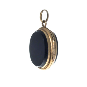 French 18ct Gold Antique Mourning Locket  - Angle