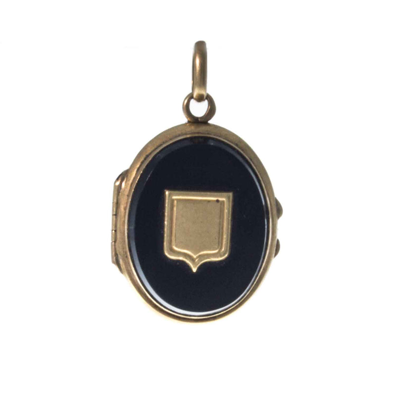 French 18ct Gold Antique Mourning Locket - Front