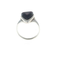 Modernist Design Red Amber Silver Ring. Size M 1/2 UK (6 1/2 US)