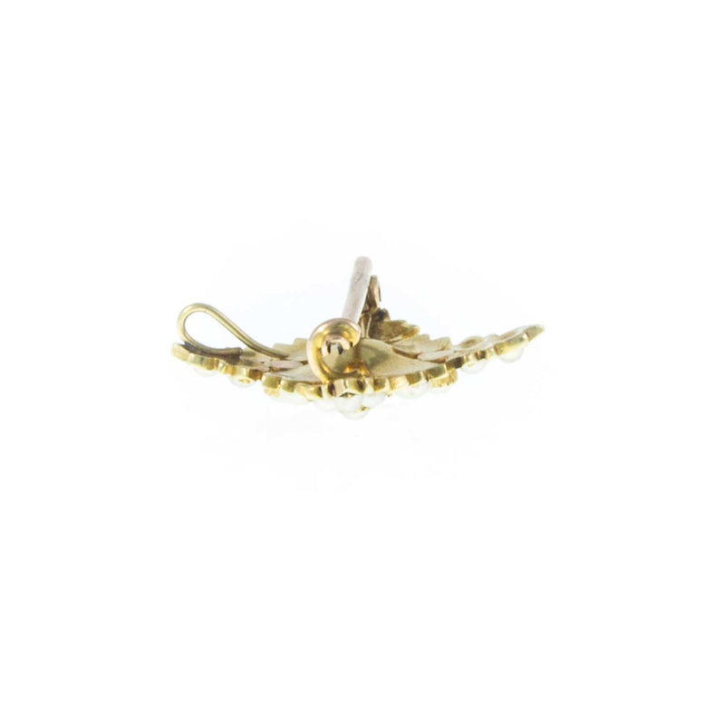 Petite Edwardian 18ct Gold Pearl Floral Pendant/Brooch
