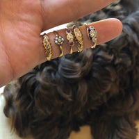 Section of Rings including Victorian 22ct Gold Pearl & Citrine Daisy Cluster Ring