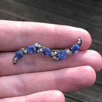 Rare Vintage Silver Blue Paste Brooch 1920s