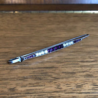 German Made Art Deco Silver Purple & Clear Paste Bar Brooch 04
