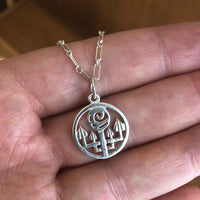 Sterling Silver Pendant & Chain - Charles Rennie Mackintosh Inspired in Hand