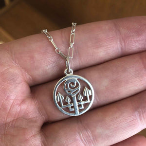 Sterling Silver Pendant & Chain - Charles Rennie Mackintosh Inspired in Hand