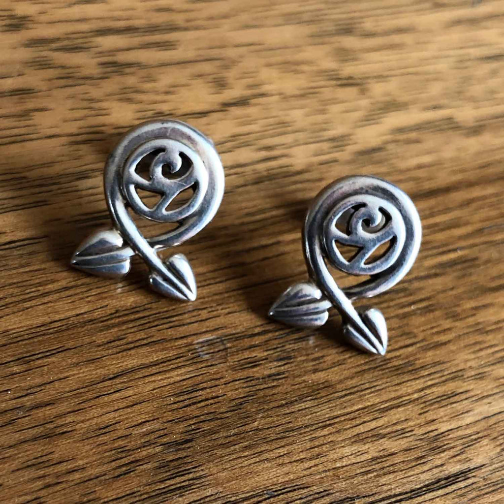 Sterling Silver Stud Earrings - Charles Rennie Mackintosh Inspired