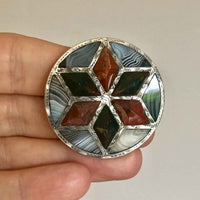 Scottish Agate Antique Silver Brooch - In Hand