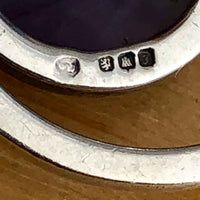 Modernist Vintage Scottish Silver Amethyst Pendant - Hallmark