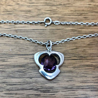 Antique Sterling Silver & Amethyst Pendant by Pendleton and Sons 1908 and Clasp