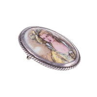 Vintage Sterling Silver Victorian Style Miniature Portrait Brooch