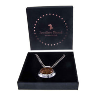 Minimalist Vintage Sterling Silver Amber Pendant in Jewellery Hound Box