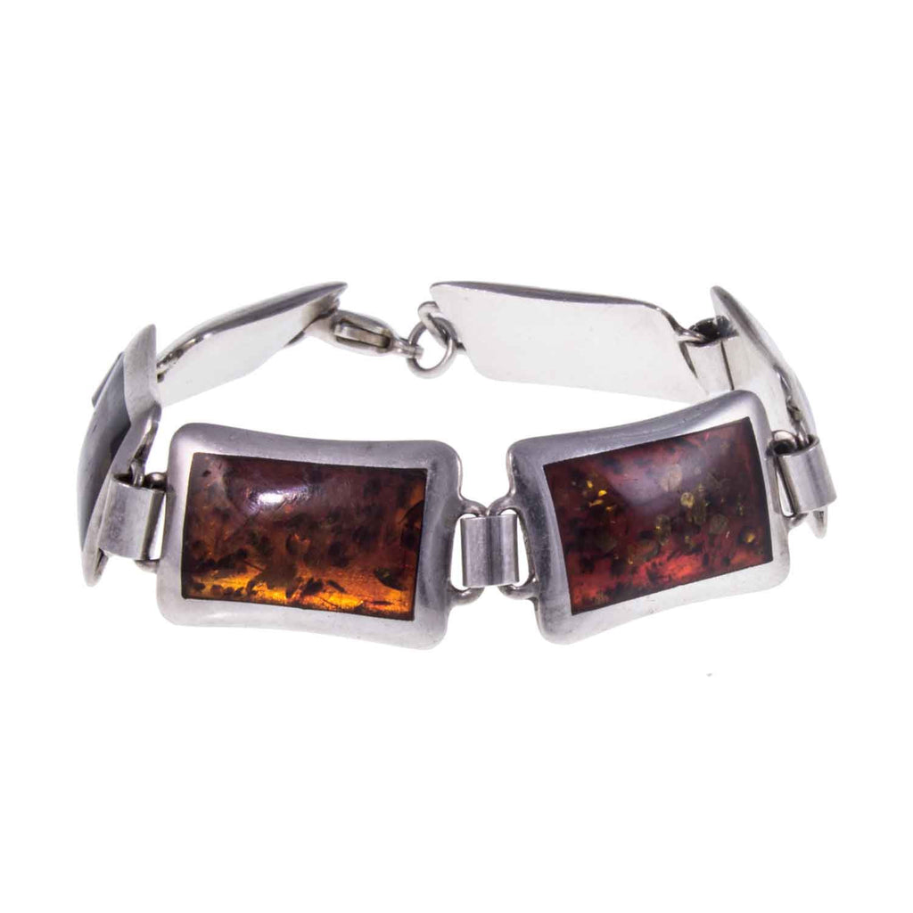 Vintage Natural Amber Minimalist Panel Bracelet - Jewellery Hound
