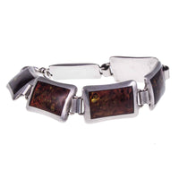 Vintage Natural Amber Minimalist Panel Bracelet