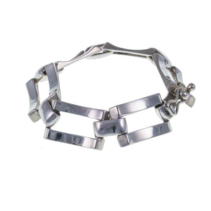 Chunky Vintage Egyptian Silver Gate Bracelet - Jewelleryhound