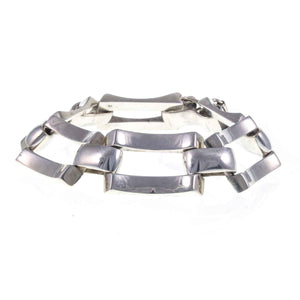 Chunky Vintage Egyptian Silver Gate Bracelet.
